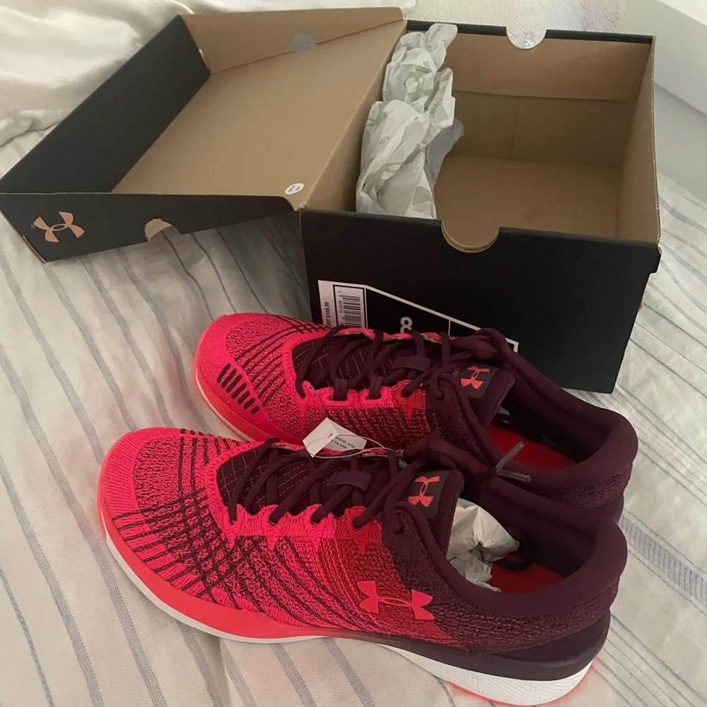 Under Armour Threadborne Push Tr shoes. Red, maroon and pink. Brand New!